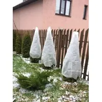Конусный защитный чехол для растений L (3 шт) из агроволокна 60г/м² белый, зима