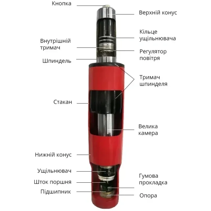Газліфт Аклас Ring Base (Gaslift 2) для офісного крісла, чорний, 50-60см, до 125кг