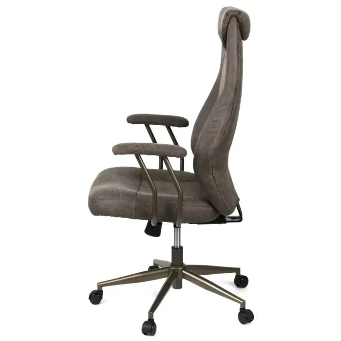 Кресло АКЛАС Булат R-SR (Иск. замша 02 Dark gray) для офиса и дома, эргономичное, с подголовником и качанием