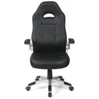 Геймерское кресло АКЛАС Погин Tilt (PU Black) откидные подлокотники, до 120 кг