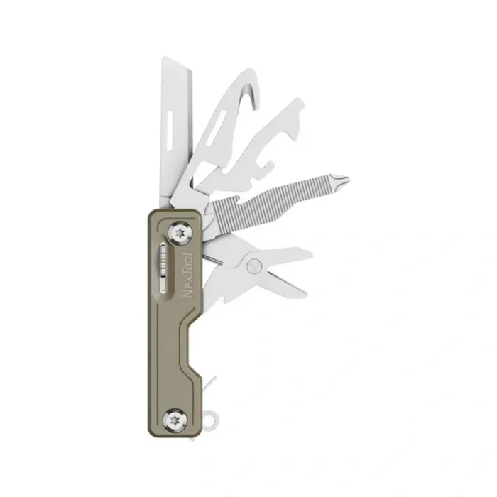 Мультитул NexTool Multi Functional Knife хаки 10 в 1: нож, открывашка, отвертки, аварийный молоток, 88г