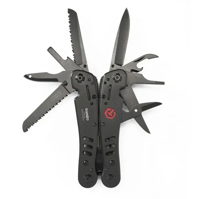 Мультитул із 9 інструментами Multi Tool Ganzo G302-В. Мультитул із пласкогубцями, пилкою, шилом, викруткою