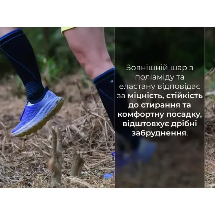 Водонепроницаемые носки Dexshell Longlite 2.0 (L 43-46) синие полоски: для спорта, рыбалки, осень-весна