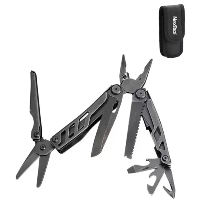 Мультитул NexTool Flagship Pro (черный) 16 в 1: нержавеющая сталь, плоскогубцы, нож, пила, чехол