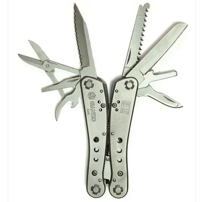 Мультитул із 22 інструментами Multi Tool Ganzo G201-H. Мультитул із пласкогубцями, шилом, ножицями, відкривачкою