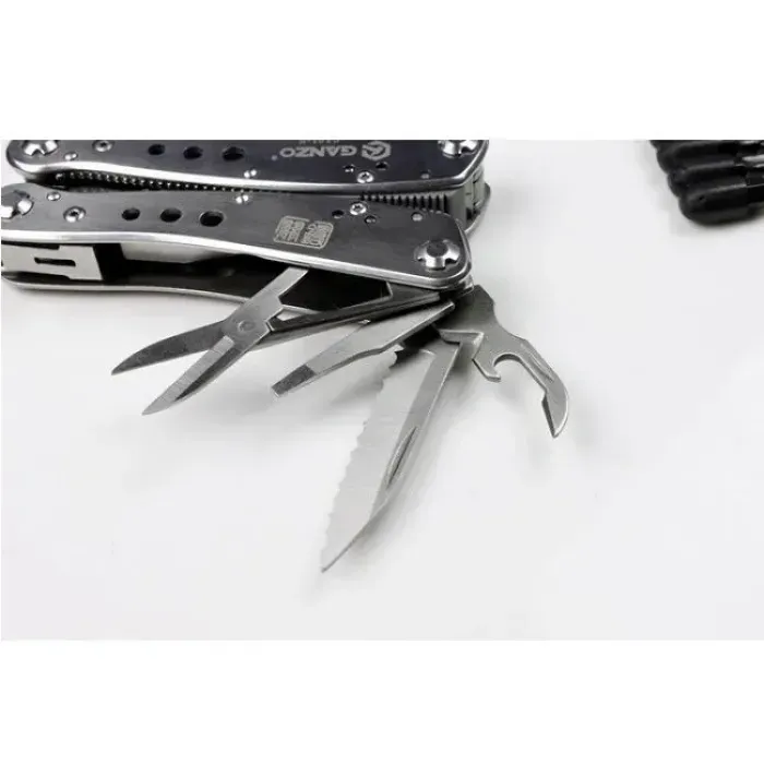 Мультитул із 22 інструментами Multi Tool Ganzo G201-H. Мультитул із пласкогубцями, шилом, ножицями, відкривачкою