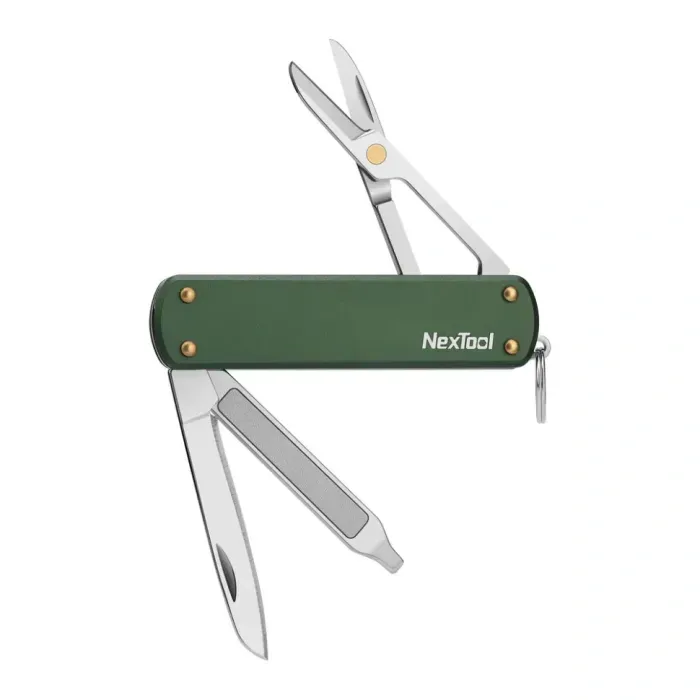 Мультитул NexTool Mini Pocket Knife зелений 5в1: ніж, ножиці, напилок, сплав 5052, EDC