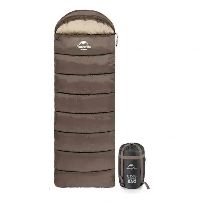 Спальник с капюшоном для туризма Naturehike U350 (1°C) коричневый