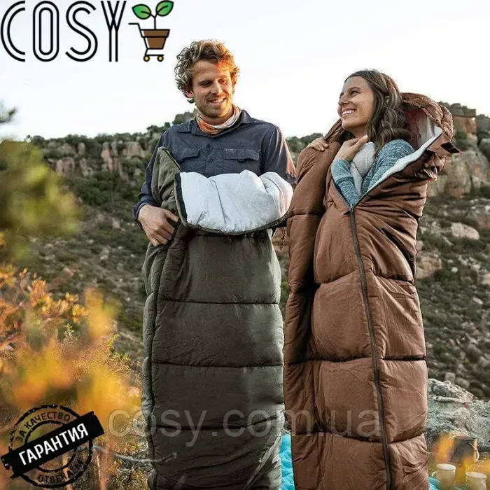 Спальник с капюшоном для туризма Naturehike U350 (1°C) коричневый