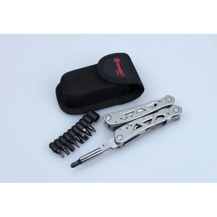 Мультитул с линейкой, шилом, 2 ножами, открывалкой Multi Tool Ganzo G112 для туризму, рыбалки, кемпингу