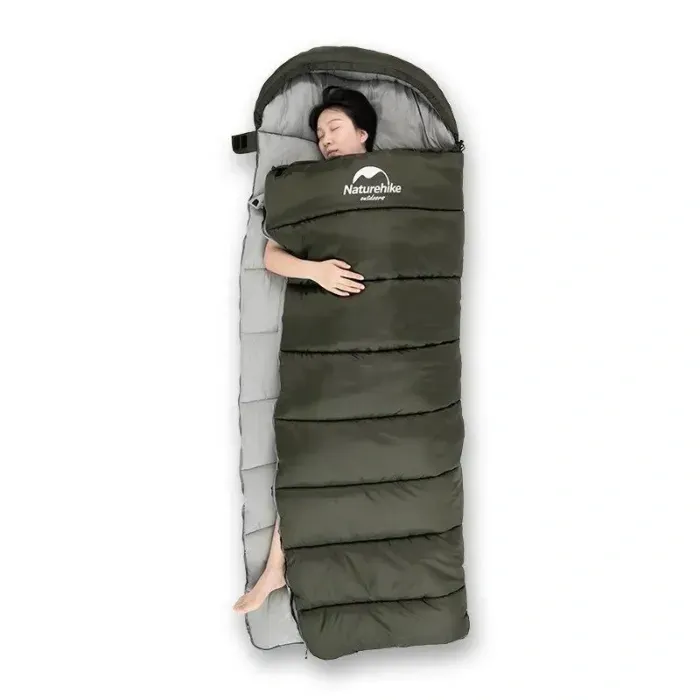 Спальник с капюшоном Naturehike U350 NH20MSD07, (1°C), левый, зеленый, спальный мешок