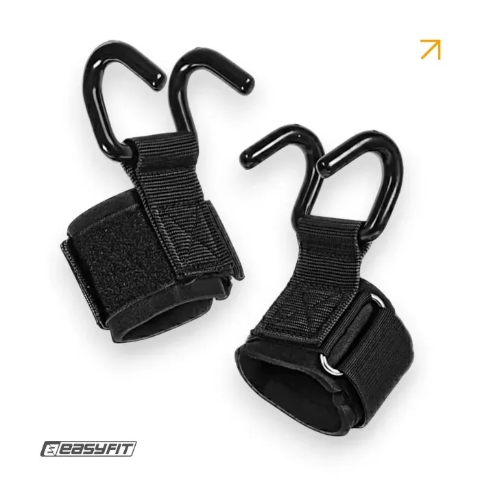 Гаки для турніку EasyFit PowerHooks (пара): посилення хвата, зниження навантаження на передпліччя, для тяги та штанги.
