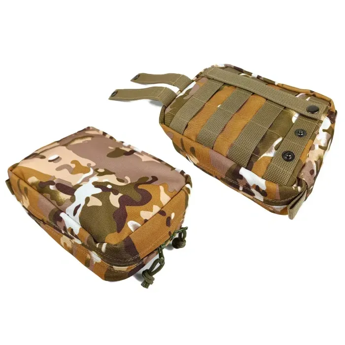 Тактическая Аптечка MOLLE Multicam Arid 21х15х8см для РПС/Жилета. Подсумок Медсумка Cordura, NATO Стандарт.
