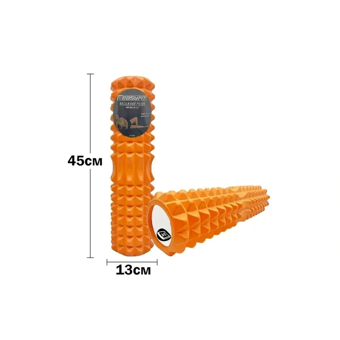 Массажный ролик EasyFit Grid Roller 45 см v.2.2 Оранжевый