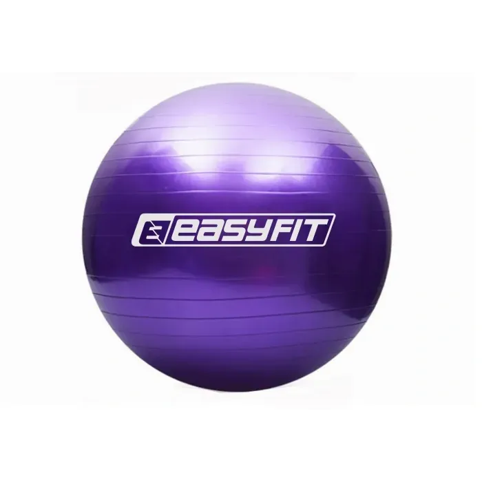 Фитбол EasyFit 75 см Фиолетовый для Фитнеса и Йоги, Мяч для Гимнастики, Anti-Burst, Нагрузка до 120 кг