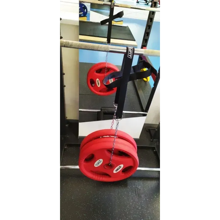 Упряжь для шеи EasyFit (нейлон) с цепью: тренажер для накачки мышц шеи, регулируемая, со смягчающими вставками
