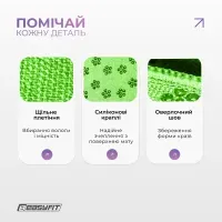 Нескользящее полотенце для йоги EasyFit из микрофибры 183х63 см, зеленое, с силиконовыми каплями, для фитнеса и пилатеса