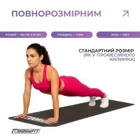 Килимок для фітнесу EasyFit EVA 3 мм чорний: йога, пілатес, спорт. Щільний, ковзний, водостійкий.