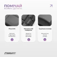 Массажный роллер EasyFit Solid Grid Mini 30 см черный, EVA, для МФР, спины, ног, глубокого точечного массажа, 300 кг.