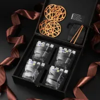 Камни для виски подарочный деревянный набор 4 стакана  подарок для мужчины