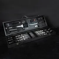 Шашличний гриль барбекю набір шампурів для подарунка "Grills G12" в  у зручному дерев'яному кейсі.