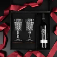 Набор для вина Bohemia Diamond, 2 бокала 200 мл + коробка дерево, гравировка – подарочный комплект