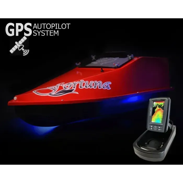 GPS (Maxi Cortex), Эхолот Toslon TF520, Прикормочный кораблик для рыбалки Фортуна (27000 mAh) Красный