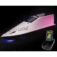 Большой кораблик для рыбалки Фортуна 45000 mAh с эхолотом Toslon TF520 Белый