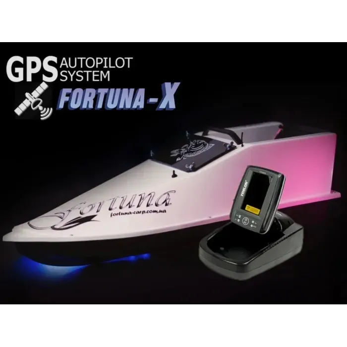 Большой кораблик для прикормки Фортуна 27000 mAh, GPS Fortuna X, Эхолот Toslon520