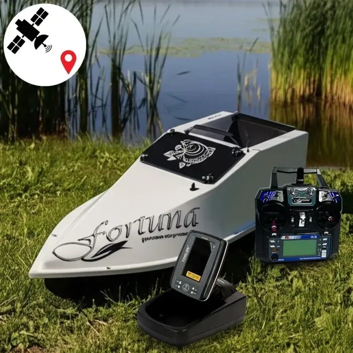 Большой кораблик для прикормки Фортуна 27000 mAh, GPS Fortuna X, Эхолот Toslon520