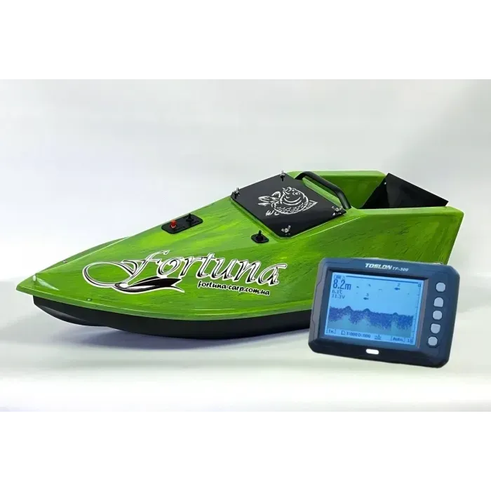 Кораблик для підгодовування Фортуна (27000 mAh) з Ехолотом Toslon300, Кавуновий. Кораблик для риболовлі