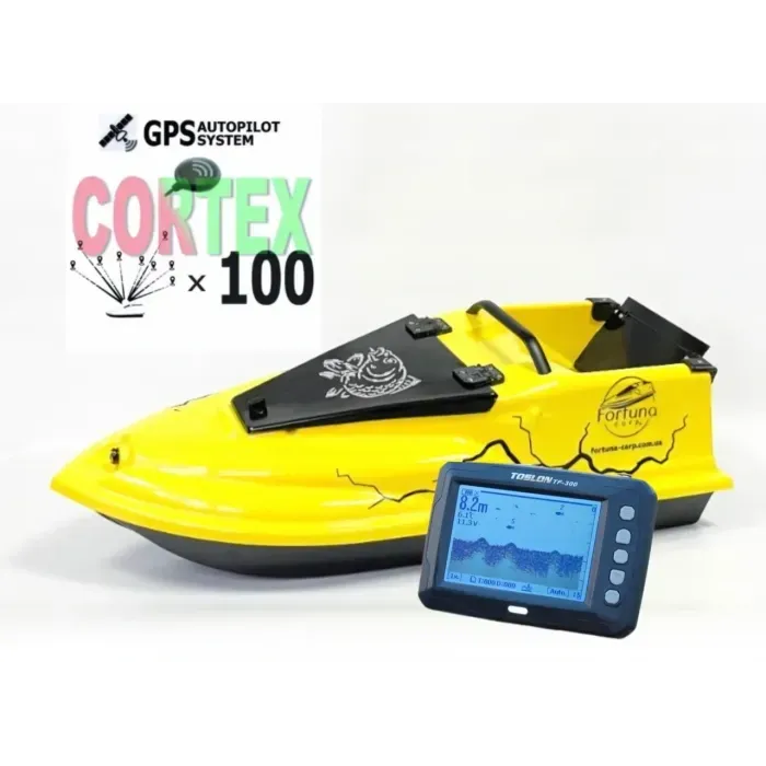 Карповый кораблик для рыбалки Фурия Фюжн 21000 mAh с GPS (Cortex_6+1) и Эхолотом Toslon TF300