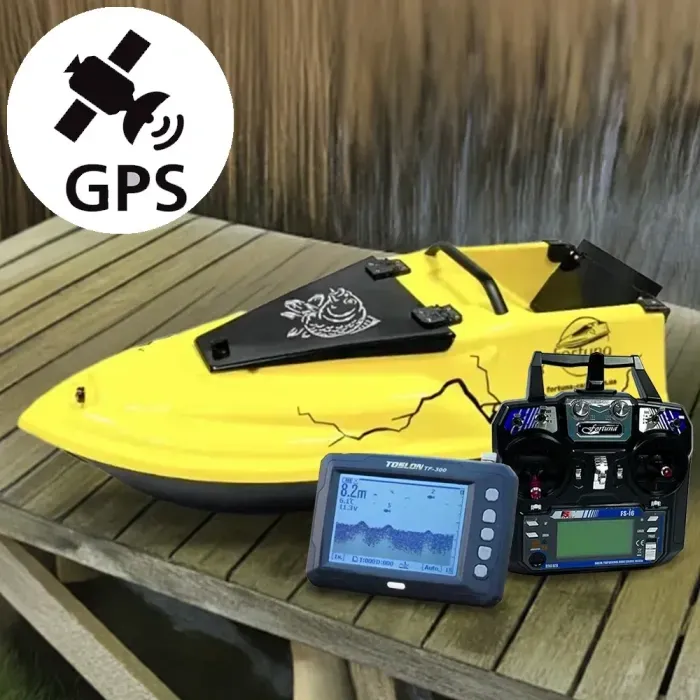 Карповый кораблик для рыбалки Фурия Фюжн 21000 mAh с GPS (Cortex_6+1) и Эхолотом Toslon TF300