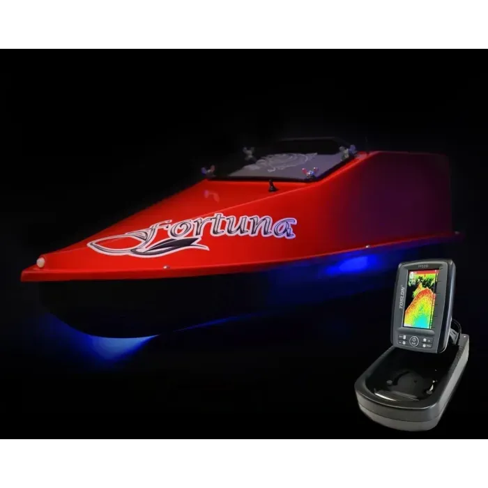 Кораблик для риболовлі Фортуна (45000 mAh) з Ехолотом Toslon TF520 Червоний