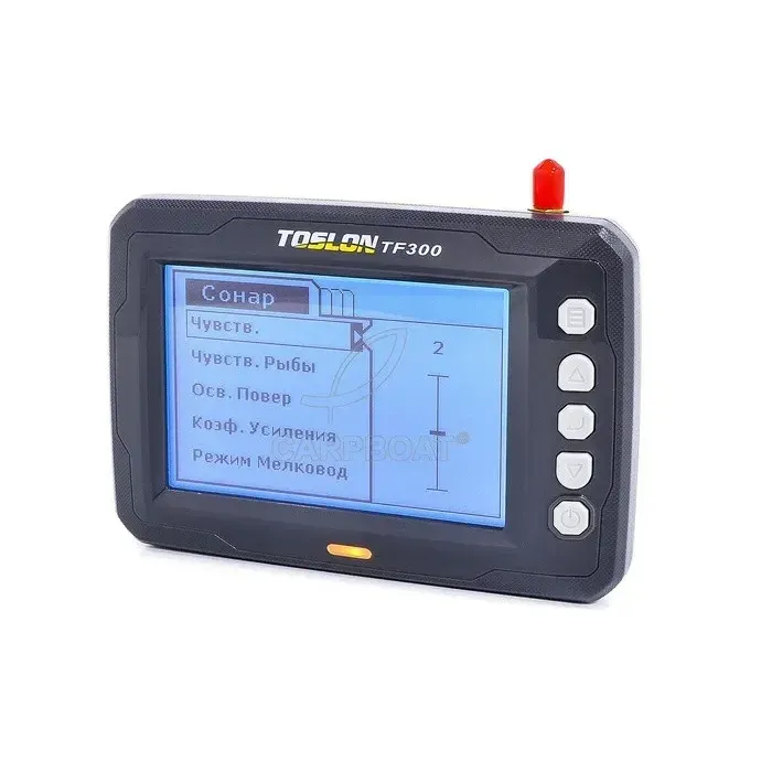Эхолот для кораблика Toslon TF300: 4.3" экран, дальность 180м, обнаружение рыбы, русский язык