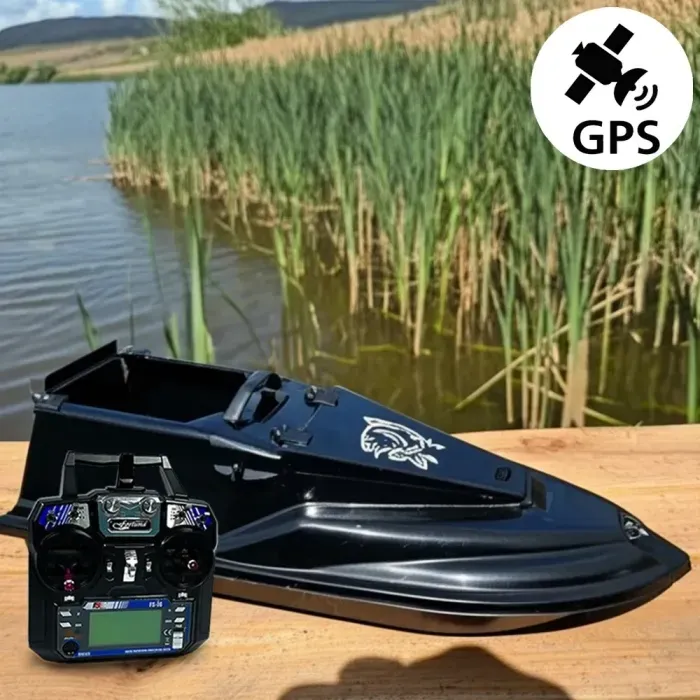 Кораблик для приманки Фурія Фюжн 21000 mAh з GPS Cortex 6+1 Чорний. Рибальський кораблик для завезення корму