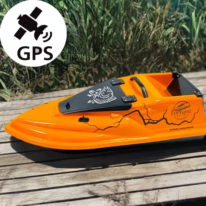 Кораблик для рыбалки Фурия Шторм 21000 мАч. с GPS автопилот (V3_9+1) Оранжевый. Электрический кораблик