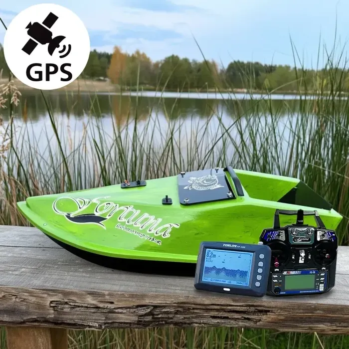 Кораблик для прикормки Фортуна 45000 mAh, GPS Cortex 6+1, Эхолот Toslon300 Арбузный