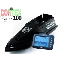 Кораблик для прикормки Фурия Фюжн с GPS (Maxi Cortex) и Эхолотом Lucky918 Черный. Электро кораблик для рыбалки