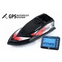 Кораблик для прикормки Фантом Модерн с эхолотом Toslon TF300 и GPS автопилотом (V3_6+1) Черный с красными