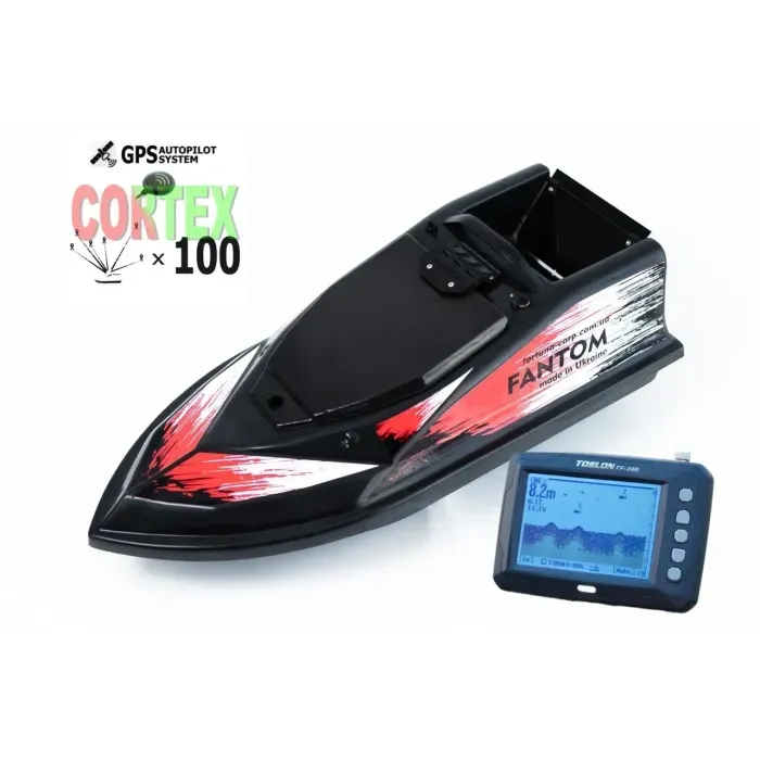 Кораблик для прикормки Фантом Модерн с эхолотом Toslon300 и GPS автопилотом (Cortex_6+1)