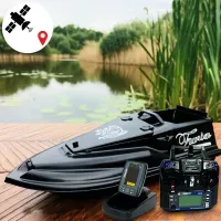 Кораблик для рыбалки Фурия Фюжн с GPS (Fortuna-X) и Эхолотом Toslon TF520 Черный