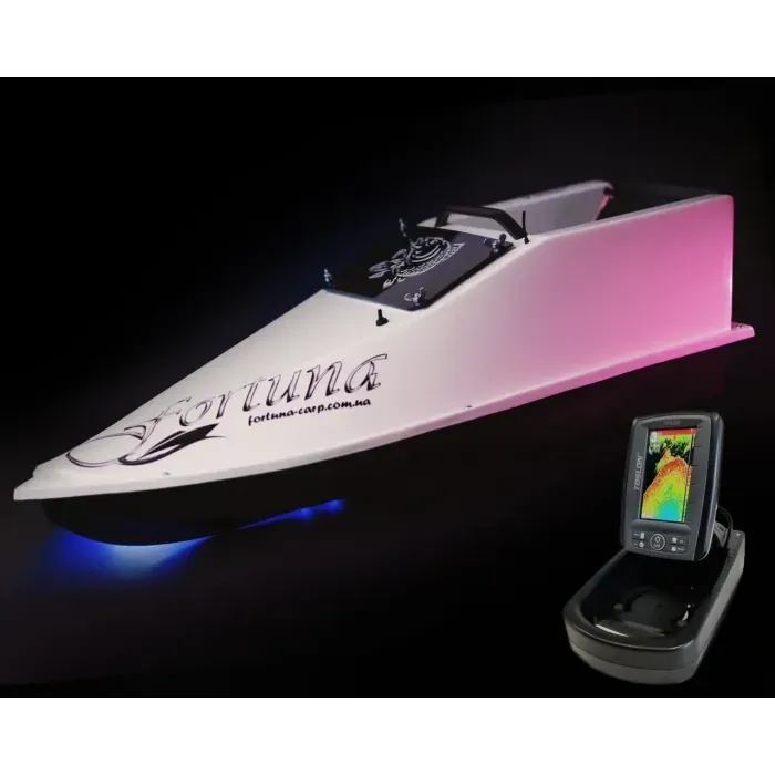 Кораблик для загодовування риби Фортуна (27000 mAh) з ехолотом Toslon TF520 Білий. Рибальський електронний катер