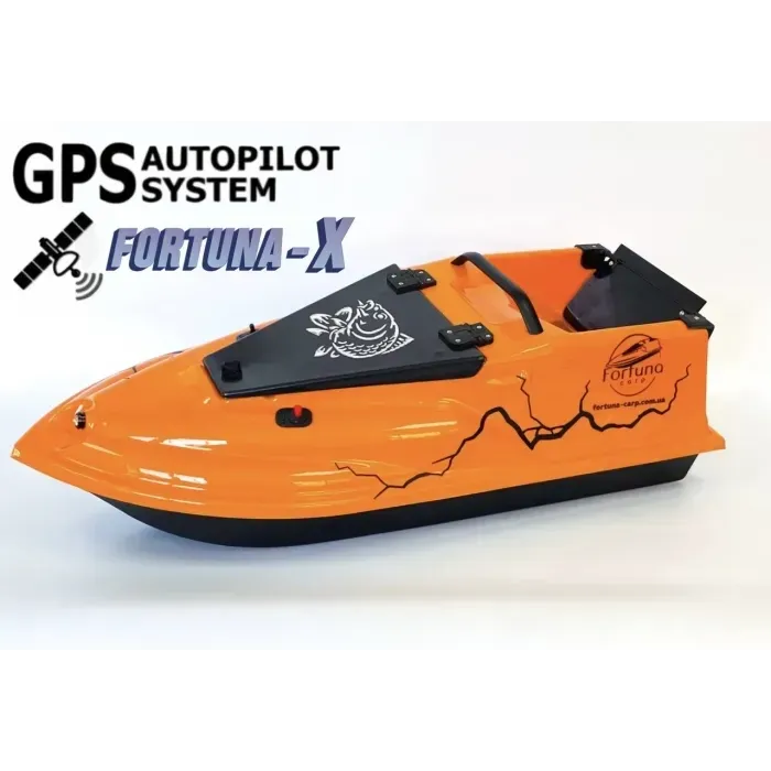 Кораблик для рыбалки Фурия Фюжн с GPS автопилотом (Maxi Cortex) помаранчевий. Кораблик для прикормки