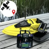 Прикормочный кораблик + GPS автопилот (Fortuna-X) + Эхолот Toslon TF520 Фурия Шторм Желтый