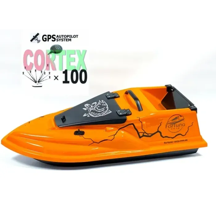 Радиоуправляемый кораблик для рыбалки Фурия Шторм 21000 мАч. с GPS (Maxi Cortex) Оранжевый