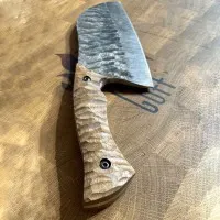 Топорик кованый нож для мяса Ручка "Битый камень", ручная работа из кованой стали 65Г
