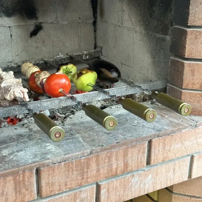 Шампур из нержавеющей стали AISI430 с гильзой 63 см, 3 мм, 12 мм, для мяса и шашлыка