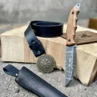 Ніж + Шкіряний Ремінь. Подарунковий набір «Норвег» для чоловіків Gorillas Accessories ручна робота