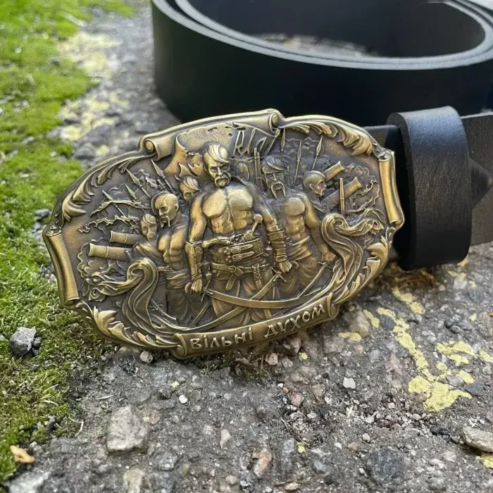 Шкіряний Чоловічий Ремінь Ручної Роботи «ВІЛЬНІ ДУХОМ» Gorillas Accessories. Ремінь для подарунка